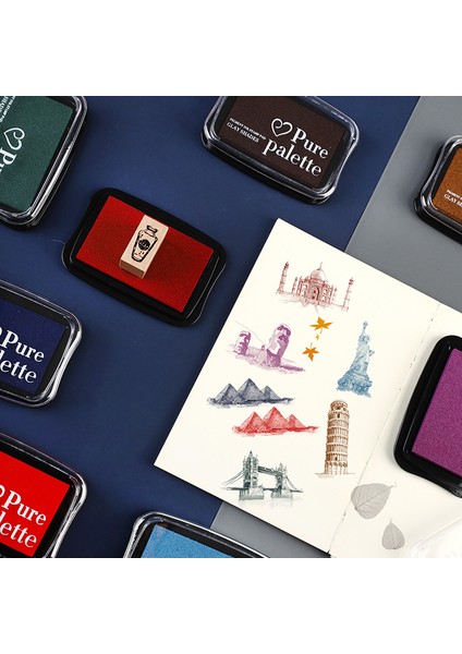 Hui 12 Renk Retro Renkli Inkpad Craft Yağ Bazlı Dıy Mürekkep Pedleri Ofis Kırtasiye Karalama Defteri Parmak Izi Damga Pedi (Yurt Dışından) fırsatları
