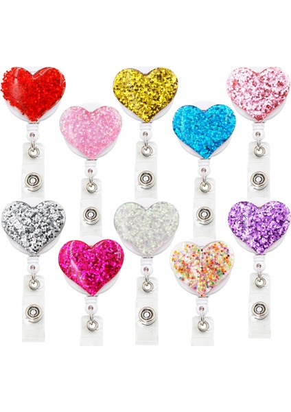 10LIGHTPINK Idclip 10 Adet Bling Aşk Kalp Geri Çekilebilir Rozet Tutucu Rozet Klipleri Hemşire Kımlık Rozeti Makarası ile Timsah Klip (Yurt Dışından) fırsatları