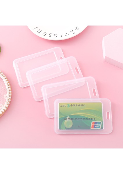 Beyaz 5 Adet/takım Dikey Şeffaf Kart Tutucu Uygun Sert Plastik Kımlık Etiketi Rozeti Tutucu Geçiş Çalışma Kartı Kılıfı (Yurt Dışından) modelleri
