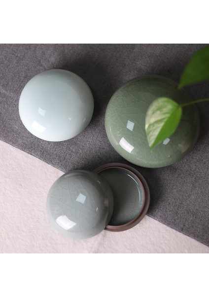 10.6cm Guangzu Longquan Seladon Porselen, Vermilyon Kum, Büyük Boy Baskı Kil Kutusu, Jingdezhen Porselen Silindir, Antika Porselen (Yurt Dışından) indirimleri