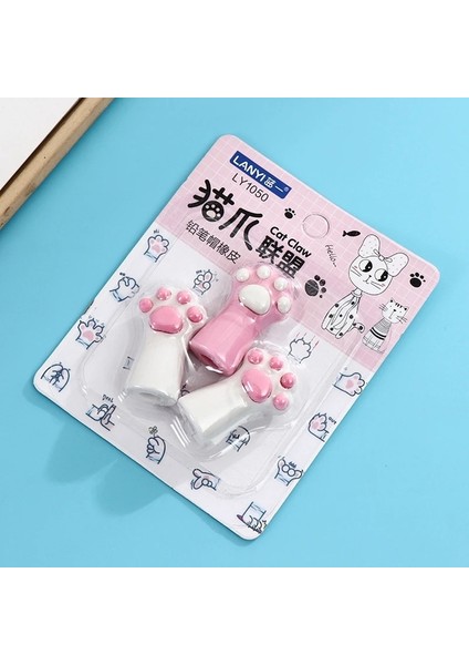Resim Olarak 3 Adet Yaratıcı Karikatür Kedi Pençe Silgi Kaymaz Anti-Sonbahar Çocuk Kalem Koruyucu Kılıf Okul Ofis Malzemeleri Kawaii Kırtasiye (Yurt Dışından)