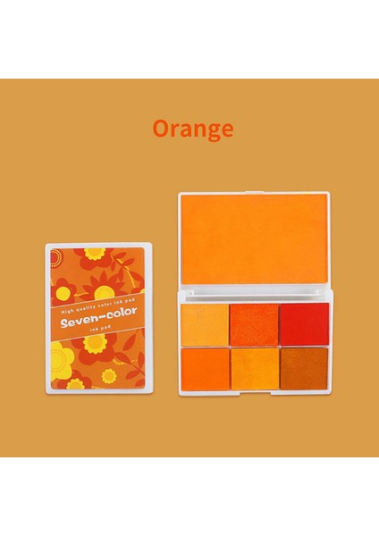 Turuncu 8 Stil Inkpad Mürekkep Damga Pedi Renkli Karikatür Zanaat Mürekkep Pedi Seti Dıy Komik Çalışma Parmak Izi Scrapbooking Aksesuarları (Yurt Dışından)