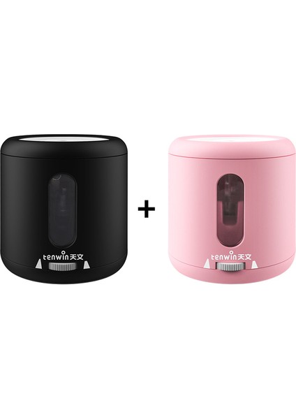 8035-2PCS-SIYAH-PEMBE Tenwin 8032/8035/8306 6-8mm Kalemler Elektrikli Otomatik Kalemtıraş Elektrikli Silgi/kauçuk Öğrenciler Kırtasiye Malzemeleri (Yurt Dışından)