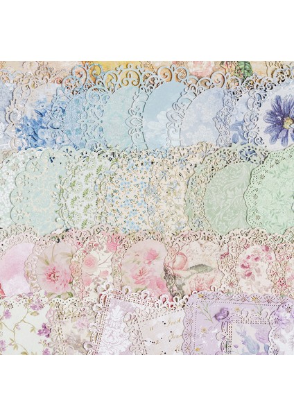 F Yoofun 10 Adet/grup Vintage Köri Dantel Bloknot Malzeme Kağıt Önemsiz Dergisi Scrapbooking Kartları Retro Arka Plan Dekorasyon Kağıdı (Yurt Dışından)