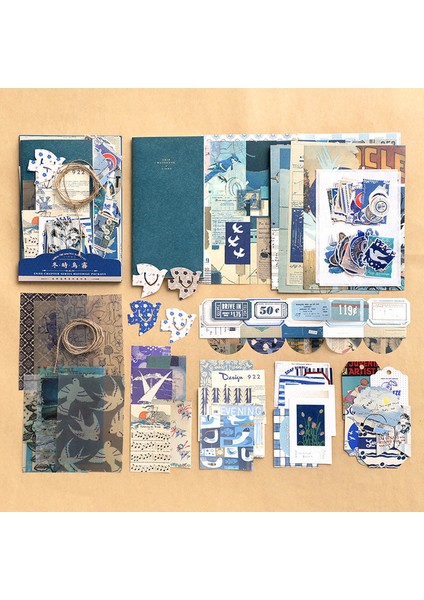 B Yoofun 86 Adet/grup Çok Malzeme Scrapbooking Kolaj Önemsiz Günlük Kaydı Malzeme Çantası 1 M Halat Çıkartmalar Malzeme Kağıtları (Yurt Dışından)