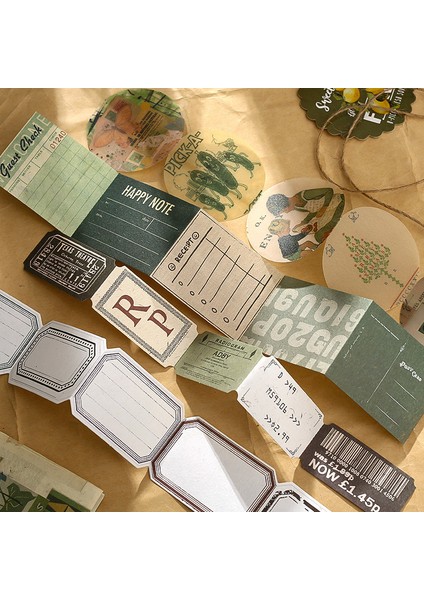 B Yoofun 86 Adet/grup Çok Malzeme Scrapbooking Kolaj Önemsiz Günlük Kaydı Malzeme Çantası 1 M Halat Çıkartmalar Malzeme Kağıtları (Yurt Dışından)