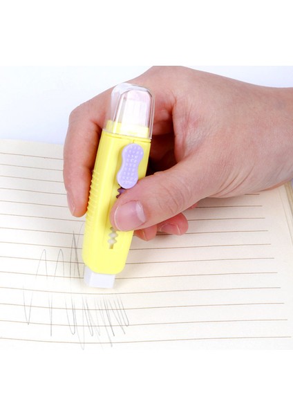 4 Adet Sarı Silgi 4 Adet Set Yumuşak Geri Çekilebilir Kalem Fırça Silgi Aracı Çocuk Sanat Çizim Eskiz Kauçuk Silgi Ofis Okul Öğrenci Kırtasiye (Yurt Dışından)