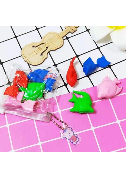 Fish-4 Adet 4 Adet/paket Sevimli Karikatür Hayvan Silgi Çocuklar Okul Düzeltme Malzemeleri Eğlenceli Hediyeler Kalem Silgi Timsah Dinozor Balık Robot (Yurt Dışından)