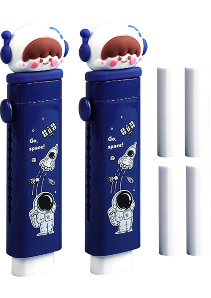 Kız Şekilli 2 Adet Değiştirmeler Çocuklar Parti Iyilik Kauçuk Itme Çekme Geri Çekilebilir Silgi Kalem Astronot Yazma Sevimli Karikatür Yedekler Çizim (Yurt Dışından) fiyatları