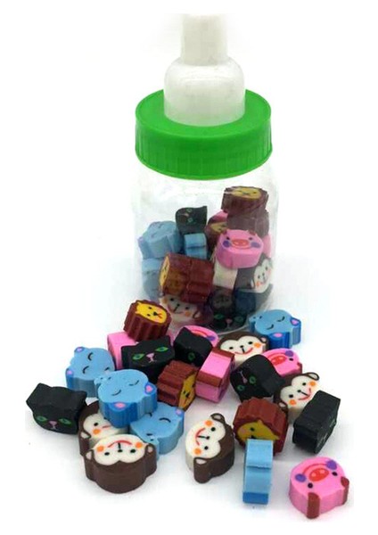 Hayvan 1 Adet (18-22 Tablet) Süt Şişesi Silgi Meyve Hayvan Noel Dijital Lastik Şişe Çocuk Öğrencileri Sevimli Kırtasiye Hediyeler (Yurt Dışından)