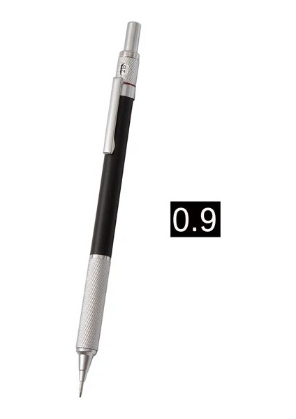 0.9mm Siyah Yüksek Kaliteli Metal Mekanik Kurşun Kalem Sanat Çizim Tasarımı 2b Hb 0.3,0.5,0.7,0.9mm Otomatik Kalem Düşük Ağırlık Merkezi Yazma (Yurt Dışından)