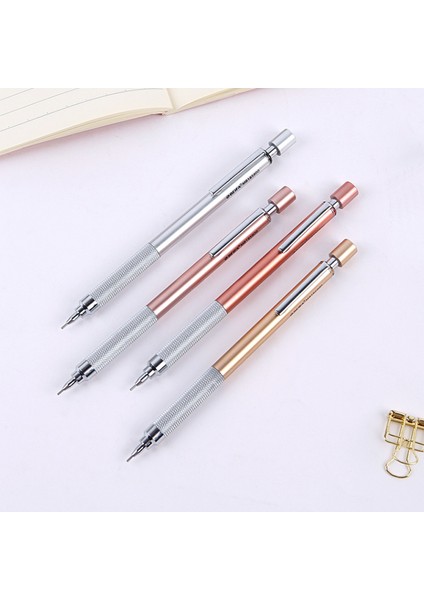 0.7mm-Pembe Profesyonel Metal Mekanik Kurşun Kalem 0.5mm 0.7mm Düşük Yerçekimi Otomatik Grafit Kalem 100 Adet Dolum Beraberlik Okul Malzemeleri (Yurt Dışından) modelleri