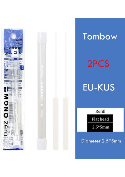 2 Kare Yedekler Tombow Mono Sıfır Kurşun Kalem Silgisi Mekanik Kauçuk Doldurulabilir Kalem Basın Tipi Plastik Japon Kırtasiye Sanat Öğrenci Malzemeleri Için (Yurt Dışından)