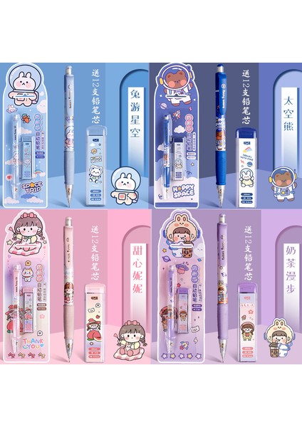 Stil 02 Mekanik Kurşun Kalem Sevimli Kawaii Kalemler Yazma Öğrenci Kırtasiye 0.5mm Dolum Otomatik Kalem Seti Okul Malzemeleri Kız Hediye (Yurt Dışından) modelleri