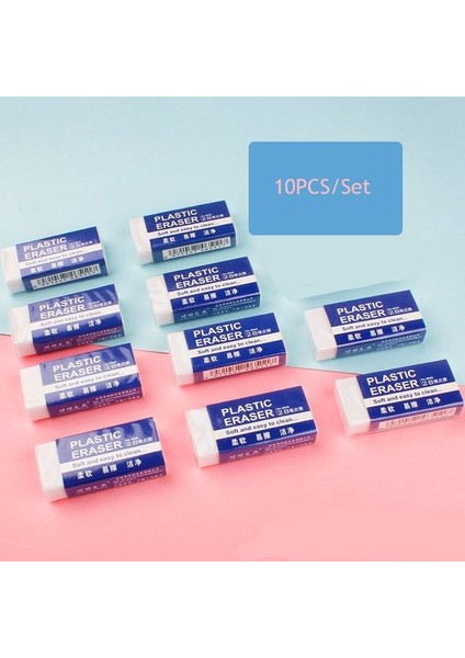 10 Adet 10 Adet 2b Beyaz Pvc Silgi Temiz ve Karışıklık Ücretsiz Öğrenci Sınavı Ofis Kroki Yumuşak Silgi (Yurt Dışından)