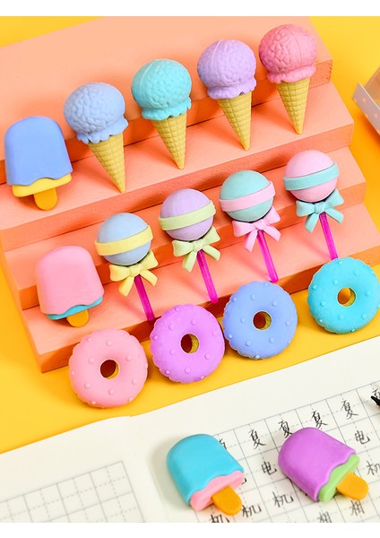 Lolipop Bir Set 2022 Çocuklar Silgi Karikatür Sevimli Kalem Silgi Tatlı Silgi Lolipop Popsicle Donuts Çocuklar Için Kauçuk Kalem Silgisi (Yurt Dışından)