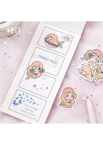 O 1 Adet Kawaii Not Defteri Kırtasiye Sevimli Denizkızı Desen Planlayıcısı Not Kağıdı Okul Dekorasyon Malzemeleri Yapışkan Notlar Yayınladı (Yurt Dışından)