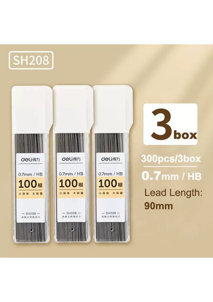 Refill-0.7mm-3box Deli 0.5/0.7mm Mekanik Kurşun Kalem Hb Kalem Seti Otomatik Kalem Çekirdek Dolum Sanat Çizim Eskiz Öğrencileri Okul Malzemeleri (Yurt Dışından)