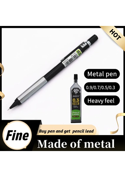 0,9 mm Kurşun Kalem 2b Çok Ince Metal Mekanik Kurşun Kalem 0,3 0,5 0,7 0,9 mm Hb Veya 2b Yedek Dolum Her Kalem, 30 Kalem Ucuyla Birlikte Gelir (Yurt Dışından) modelleri