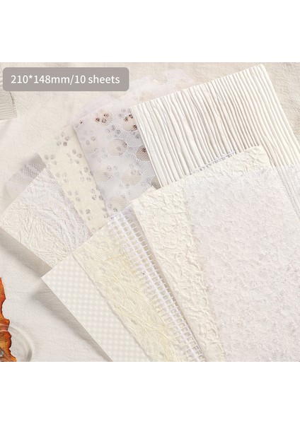 Scz-Dxjswhh-08 Jıanwu 10 Sayfa A5 Gazlı Bez Örgü Içi Boş Karışık Özel Malzeme Kağıt Günlük Bloknot Dıy Scrapbooking Dekorasyon Kağıdı Kırtasiye (Yurt Dışından)