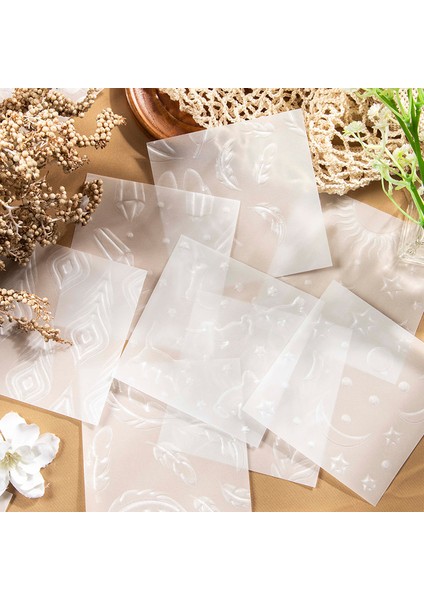 A-Fern Çimen Yeşili 20 Adet Malzeme Taban Kağıt Beyaz Şeffaf Kabartmalı Çiçek Bitkiler Desen Kabartma Scrapbooking El Sanatları Arka Plan 11*13 cm (Yurt Dışından) fiyatları