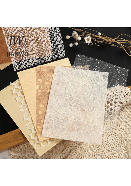 Scz-Dxjswhh-08 Jıanwu 10 Sayfa A5 Gazlı Bez Örgü Içi Boş Karışık Özel Malzeme Kağıt Günlük Bloknot Dıy Scrapbooking Dekorasyon Kağıdı Kırtasiye (Yurt Dışından)