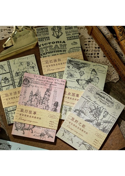 C Journamm 30 Adet/paket Turnusol Kağıdı Scrapbooking Malzemeleri Günlük Kayıt Için Dıy Fotoğraf Albümü Kolaj Kırtasiye Vintage Dekor Kağıt (Yurt Dışından) fiyatları
