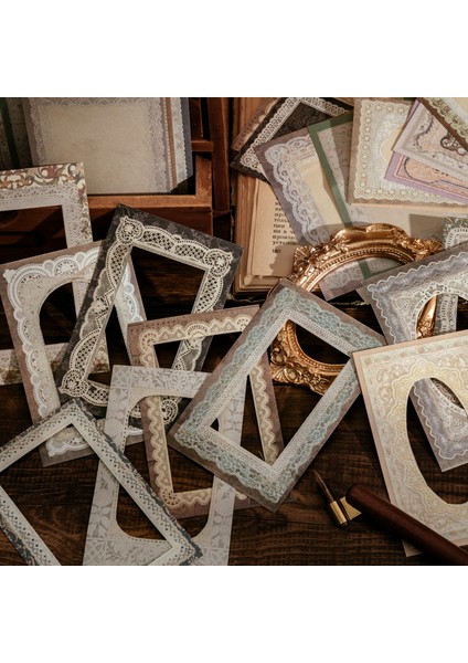 Stil 6 50 Adet Ortaçağ Vintage Çerçeve Dantel Not Önemsiz Dergisi Planlayıcısı Retro Malzeme Arka Plan Kağıt Dekoratif Dıy Zanaat Fotoğraf Albümü (Yurt Dışından) modelleri