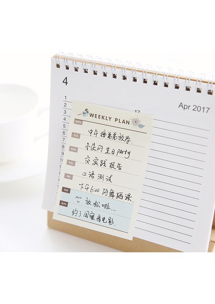 C 60 Yaprak/paket Kawaii Kuşlar Çiçekler Aylık Haftalık Kontrol Listesi Mini Not Notları Ofis Okul Ev Günlüğü Yapılacaklar Not Defteri (Yurt Dışından)