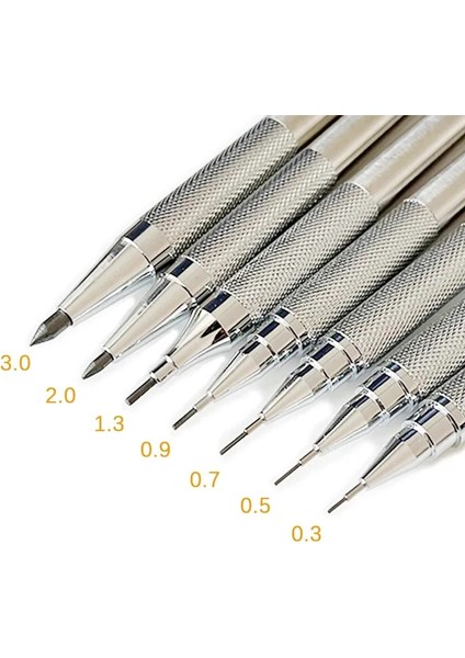 2 Adet 3.0mm Kalem 0.3 0.5 0.7 0.9 1.3 2.0mm Mekanik Kurşun Kalem Seti Tam Metal Sanat Çizim Boyama Otomatik Kurşun Kalem Ofis Okul Kaynağı (Yurt Dışından)