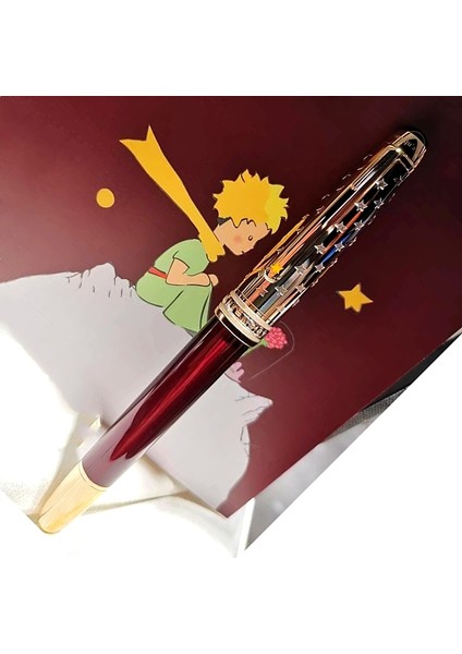 Stil 4 MB Özel Baskı Petit Prince Yıldızlı Rollerball Kalem Tükenmez Kalem Kırmızı Mavi Ofis Yazma Dolma Kalemler Seri Numarası ile (Yurt Dışından) fiyatları