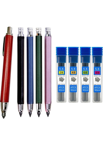 4 Adet 5.6mm 2b Kurşun 5.6mm Ahşap Sanat Çizim Kalemi ile 2b 4b 6b 8b Kurşun Öğrenciler Boyama Grafiti Metal Mekanik Kurşun Kalem Sevimli Okul Malzemeleri (Yurt Dışından) modelleri