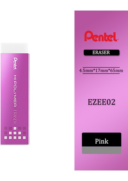 Pembe 1 Adet Pentel EZEE02 Sakız Silgisi 4b 4.5mm Yüksek Parlak Ultra-Ince Silgi Temiz Sanat Öğrencileri Için (Yurt Dışından)