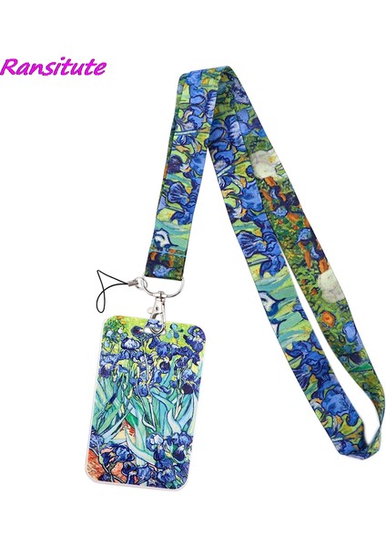 Stil 3 Ransitute R1846 Van Gogh Sanat Moda Boyunluklar Kımlık Rozeti Tutucu Otobüs Geçiş Kılıfı Kapak Kayma Bankası Kredi Kartı Tutucu Askı Kart Sahibi (Yurt Dışından) fiyatları