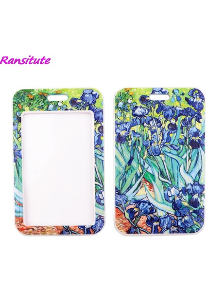 Stil 3 Ransitute R1846 Van Gogh Sanat Moda Boyunluklar Kımlık Rozeti Tutucu Otobüs Geçiş Kılıfı Kapak Kayma Bankası Kredi Kartı Tutucu Askı Kart Sahibi (Yurt Dışından) modelleri