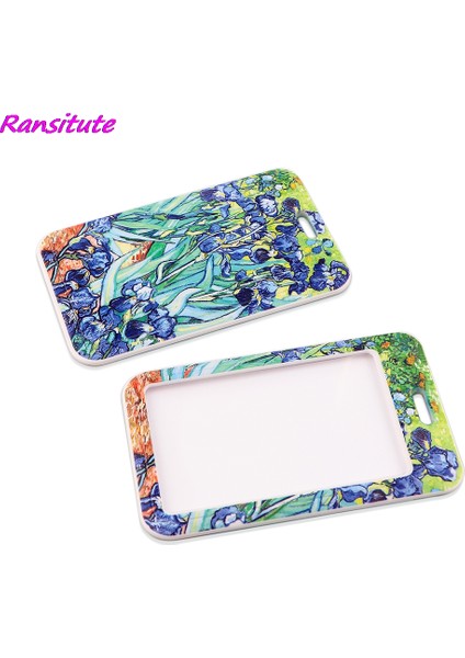 Stil 3 Ransitute R1846 Van Gogh Sanat Moda Boyunluklar Kımlık Rozeti Tutucu Otobüs Geçiş Kılıfı Kapak Kayma Bankası Kredi Kartı Tutucu Askı Kart Sahibi (Yurt Dışından) fırsatları