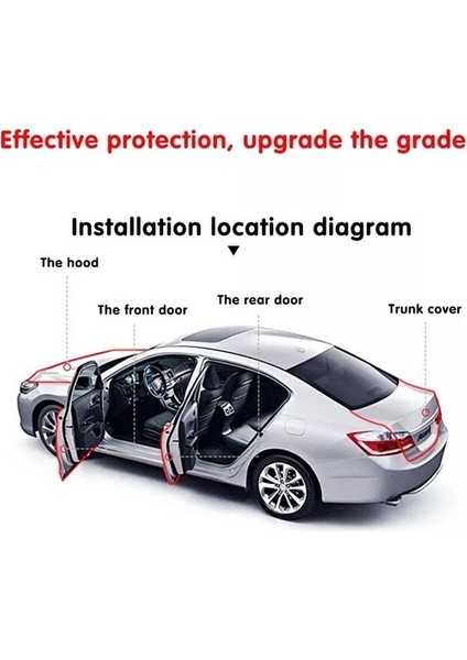 Tiger Marketing Oto Araç Kapı Koruma Fitili 5metre Parlak Gıri Renk Çarpma Çizilme Önleyici Fiti