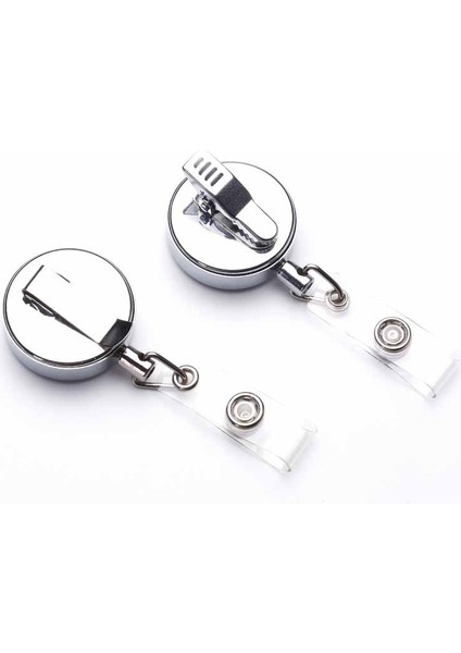 Gümüş Gümüş Metal Geri Çekilebilir Çekme 360 ° Dönen Rozet Makara Kımlık Kordon Adı Etiketi Kart Rozeti Tutucu Makaraları Geri Tepme Zincir Klipleri (Yurt Dışından) fiyatları