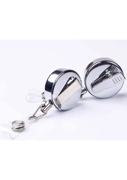 Gümüş Gümüş Metal Geri Çekilebilir Çekme 360 ° Dönen Rozet Makara Kımlık Kordon Adı Etiketi Kart Rozeti Tutucu Makaraları Geri Tepme Zincir Klipleri (Yurt Dışından) modelleri