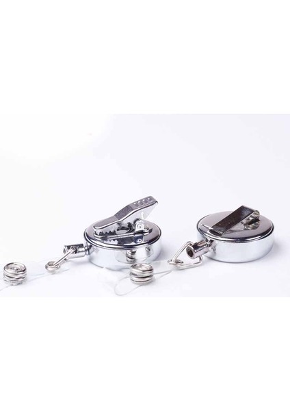Gümüş Gümüş Metal Geri Çekilebilir Çekme 360 ° Dönen Rozet Makara Kımlık Kordon Adı Etiketi Kart Rozeti Tutucu Makaraları Geri Tepme Zincir Klipleri (Yurt Dışından) indirimleri
