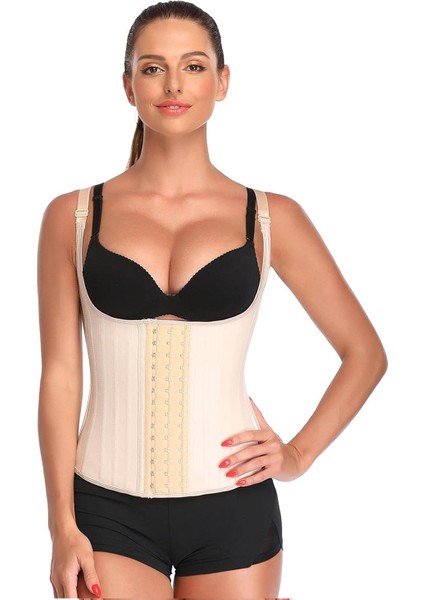 Dr.fitto Latex Çelik Balenli Kopçalı Vücut Şekillendirici Askılı Tip Korse Ten DR301 fiyatları
