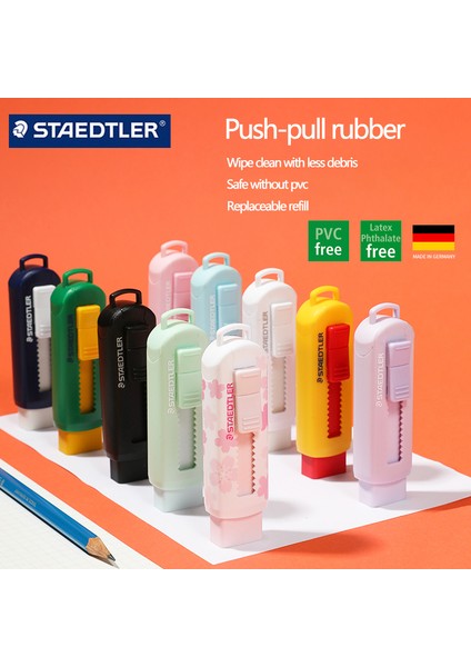 Sarı-Yeşil Staedtler Silgi 525 Teleskopik Itilebilir Profesyonel Çizim Tasarım Ofis Silgisi Enkazsız, Iz Bırakmadan (Yurt Dışından) fırsatları