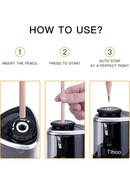 Beyaz Elektrikli Otomatik Kalemtıraş Ayarlanabilir Mod Kalem Kırtasiye Ev Ofis Okul Malzemeleri (Yurt Dışından) indirimleri