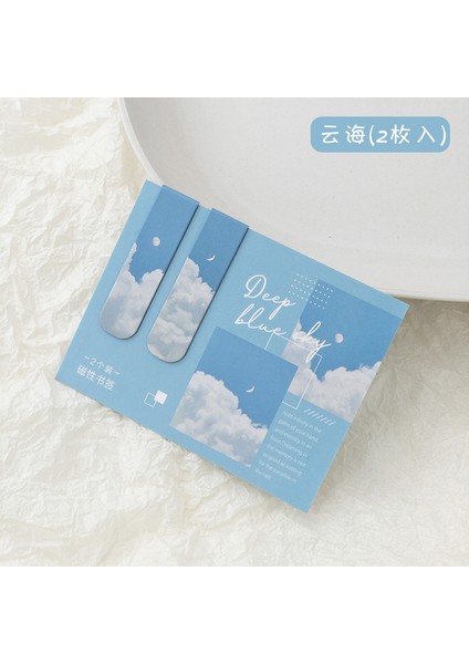 Gökyüzü Manzara Manzara Manyetik Kitap Ayracı Iskandinav Tarzı Buzdolabı Etiket 2 Adet/takım (Yurt Dışından)