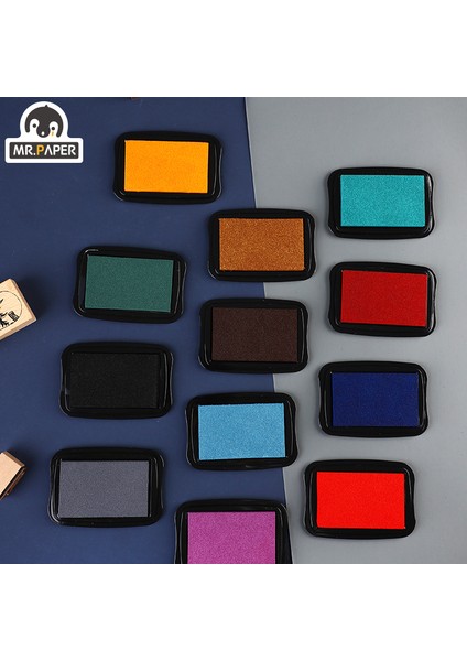 L Mr Kağıt 12 Renk Vintage Stil El Yapımı Dıy Zanaat Yağ Bazlı Mürekkep Pedi Kumaş Ahşap Kağıt Scrapbooking Mürekkep Pedi Parmak Boyama (Yurt Dışından)