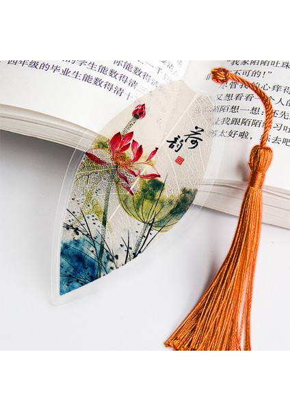 O Çin Tarzı Imi Lotus Desen Şeffaf Kitap Ayracı Oldukça Estetik Yaprak Damar Imi Hediye Öğrenciler Için Okul Malzemeleri (Yurt Dışından) indirimleri