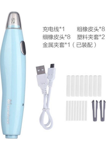 8305-BLUE Profesyonel Sanat Çizimi Elektrikli Silgi/kauçuk Yüksek Işık Eskiz Silgisi Otomatik Silgi USB Şarjlı Silgi Elektrikli Kalem Lastiği (Yurt Dışından)