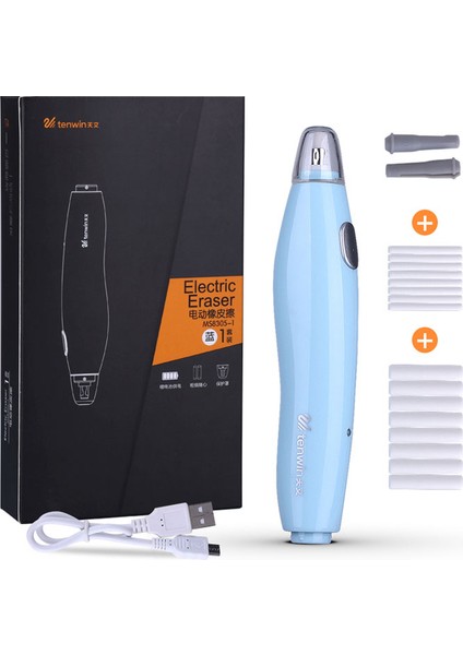 8305-BLUE Profesyonel Sanat Çizimi Elektrikli Silgi/kauçuk Yüksek Işık Eskiz Silgisi Otomatik Silgi USB Şarjlı Silgi Elektrikli Kalem Lastiği (Yurt Dışından) fiyatları