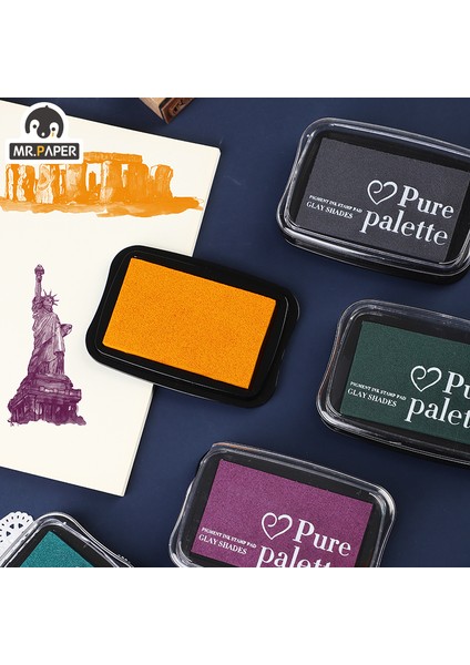 J Mr Kağıt 12 Renk Vintage Tarzı El Yapımı Dıy Zanaat Yağ Bazlı Mürekkep Pedi Kumaş Ahşap Kağıt Scrapbooking Mürekkep Pedi Parmak Boyama (Yurt Dışından)