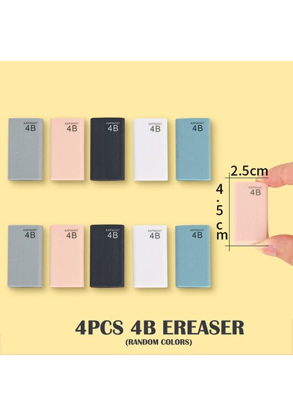 4pcs 4b Silgi Mg 4 Adet Süper Yumuşak Silgi Çizim Kalemi Kauçuk Pastel Sanat Kroki Öğrenci Kalemi Yumuşak Silgi Ofis Okul Kırtasiye (Yurt Dışından)